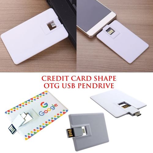 Credit Card Shape OTG USB Pendrive - Plastic Build, 4GB to 64GB Options | 12-18 Mbps Read Speed, 5-7 Mbps Write Speed, Multi-Platform Compatibility