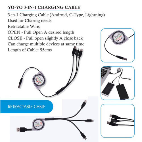 Cable de los datos del yoyo con el tipo de C
