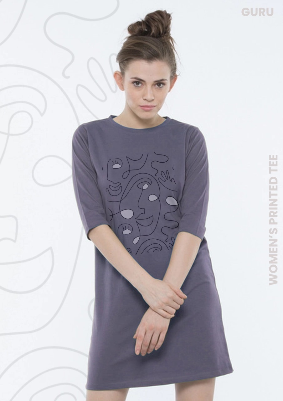 Ladies Long T Shirt 3/4th Sleeve