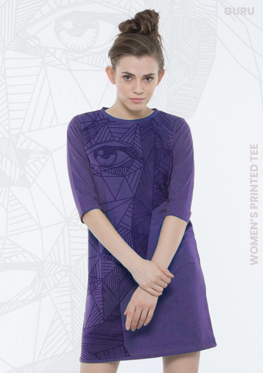 Ladies Long T Shirt 3/4th Sleeve