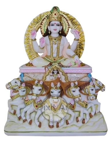 MARBLE SURYA NARAYAN STATUE