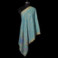 Fine Wool Zari Kani Cutting Border Stole