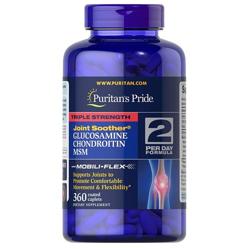Puritans Pride Triple Strength Glucosamine Chondroitin & MSM Joint Soother - 360 Caplets