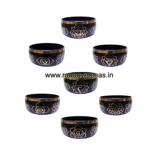 Brass Meditation Bowl Seven Chakra Seven Symbol