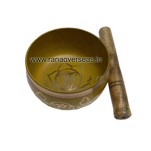 Brass Metal Singing Bowl With Wooden Stick