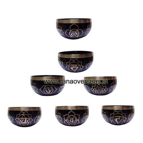 Brass Singing Meditation Bowl Seven Chakra Seven Symbol