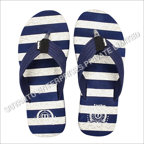Mens Striped Rubber Slippers