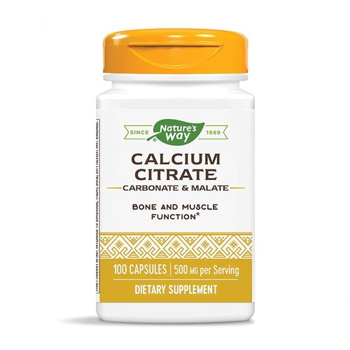 Natures Way Calcium Citrate - 500 mg, 100 Capsules | Promotes Healthy Growth, Enhances Vital Nutrient Absorption
