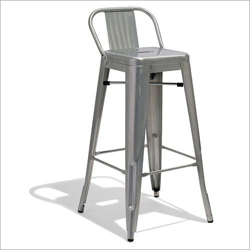 Iron Cello Bar Stool - Modern Design, Durable Indoor Furniture with Back Support | Sleek Matte Finish and Ergonomic Comfort