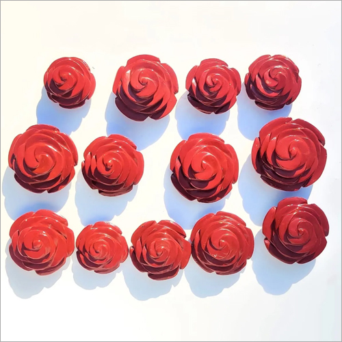 Natural Red Rose Flower Beads Stone