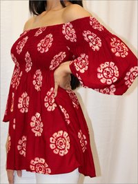 Batik Off Shoulder Blouse in Rayon