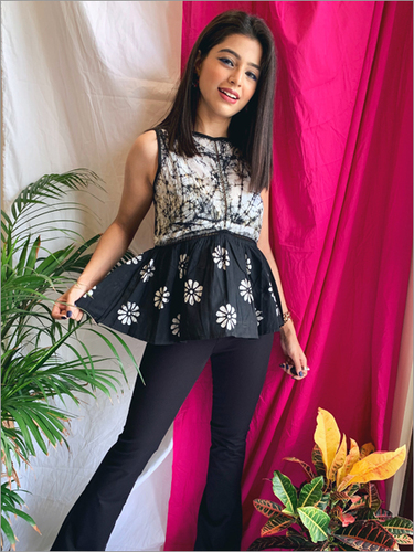 Batik Peplum Top in Cotton