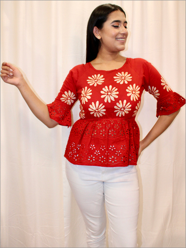 Batik Peplum Top in Cotton