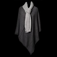 Wool Nylon Plain Poncho
