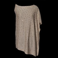 Wool Nylon Side Neck Embellished Poncho