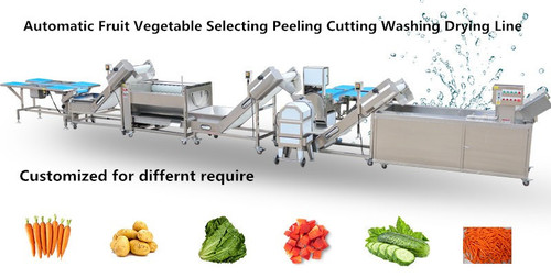 Full Automatic Radish Baby Carrot Washing Peeling Cutting Production Line
