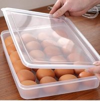 24 Grid Clear Egg Box - Plastic, 31 X 23 X 4.5 Cm , Egg Storage Solution For Kitchen Organization And Easy Access