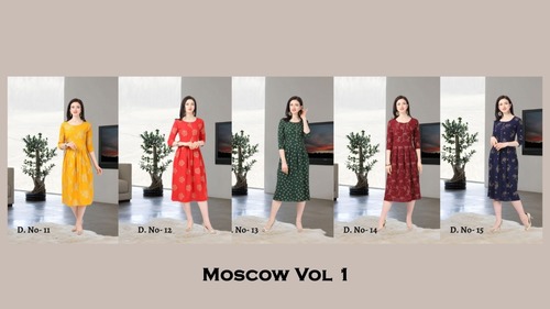 Moscow  Vol -1 Heavy American Crep Kurti Decoration Material: Paint