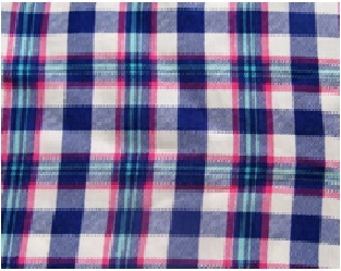 Rayon Printed Fabric in Check Shades