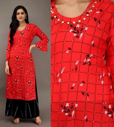 Multi Printed Kurti Plazzo   Y