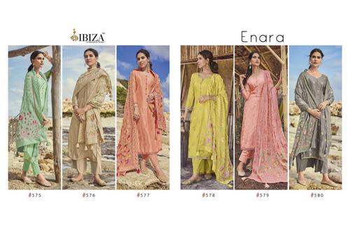 Printed Enara Pure Russian Silk Jecquard Dress Material