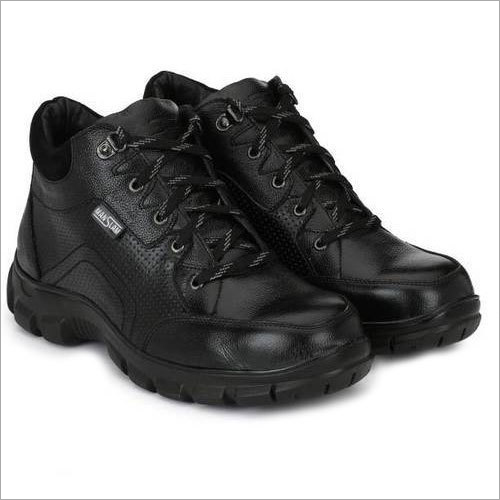 Manslam Black Safety Shoes Insole Material: Rubber