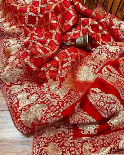 Bandhani Saree - Art Silk With Heavy Zari Waving Border, Multi-Color Bollywood Style With Rich Pallu