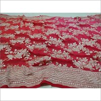 Banarasi Pure Handwoven Khaddi Georgette Dupatta - Color: Light Peach (as Shown In Image)