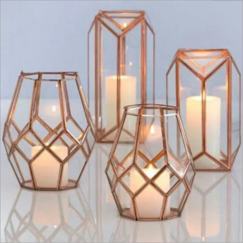 Iron And Glass Votive Candle Holder