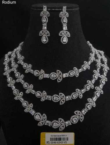 Designer American Diamond Necklace Set Excellent