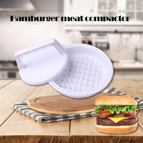 Round Shape Burger Press Patty Maker - Plastic, 12.5 x 6 cm , Random Shade | Ideal for Kitchen Use, Lightweight at 60 gms, Perfect for Homemade Burgers