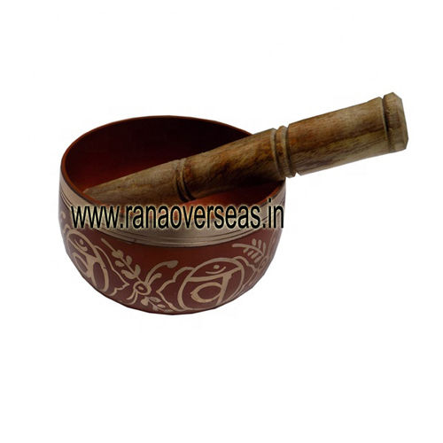 Brass Metal Singing Bowl With Wooden Stick