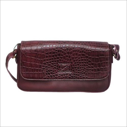 Embossed Leather Purse for Women from Birbhum - Leaf Design