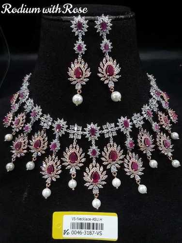 American Diamond Necklace Set Excellent