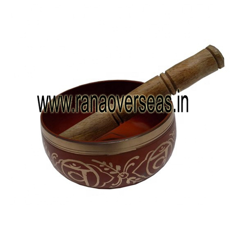 Brass Metal Singing Bowl With Wooden Stick