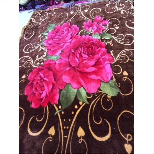 Multi Color Floral Single Bed Mink Blanket