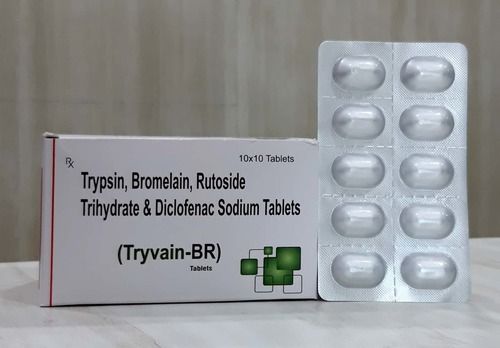 TRYPSIN BP 48MG, BROMELAIN 90MG, RUTOSIDE TRIHYDRATE BP 100MG, DICLOFENAC SODIUM TABTrypsin Bp 48mg, Bromelain 90mg, Rutoside Trihydrate Bp 100mg, Diclofenac Sodium Tab