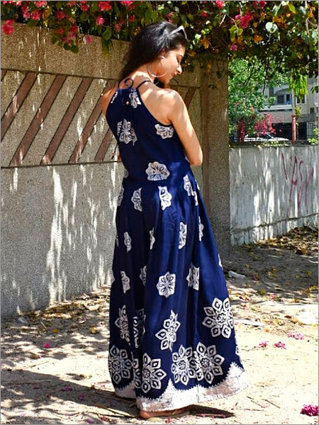 Batik Halter Dress in Rayon