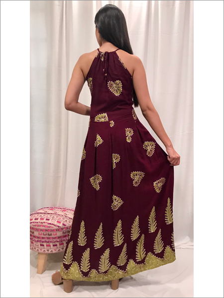 Batik Halter Dress in Rayon