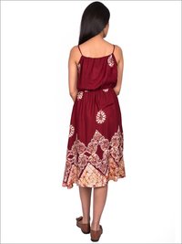 Batik Strap Dress with Embroidery around Batik Motifs