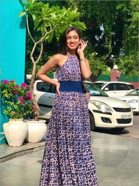 Batik Maxi Halter Dress With Smocking