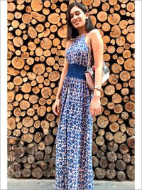 Batik Maxi Halter Dress With Smocking