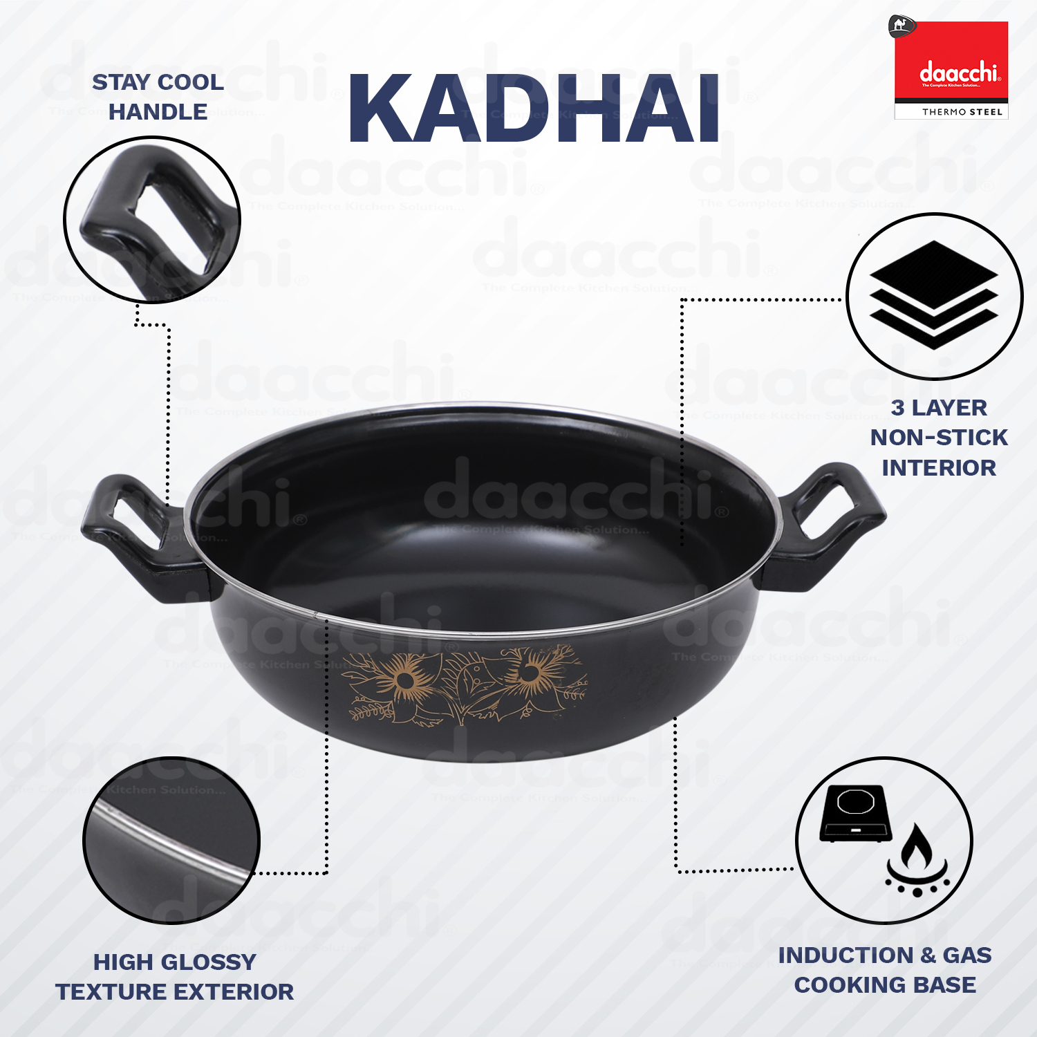 Black Enamel Coated Kadhai