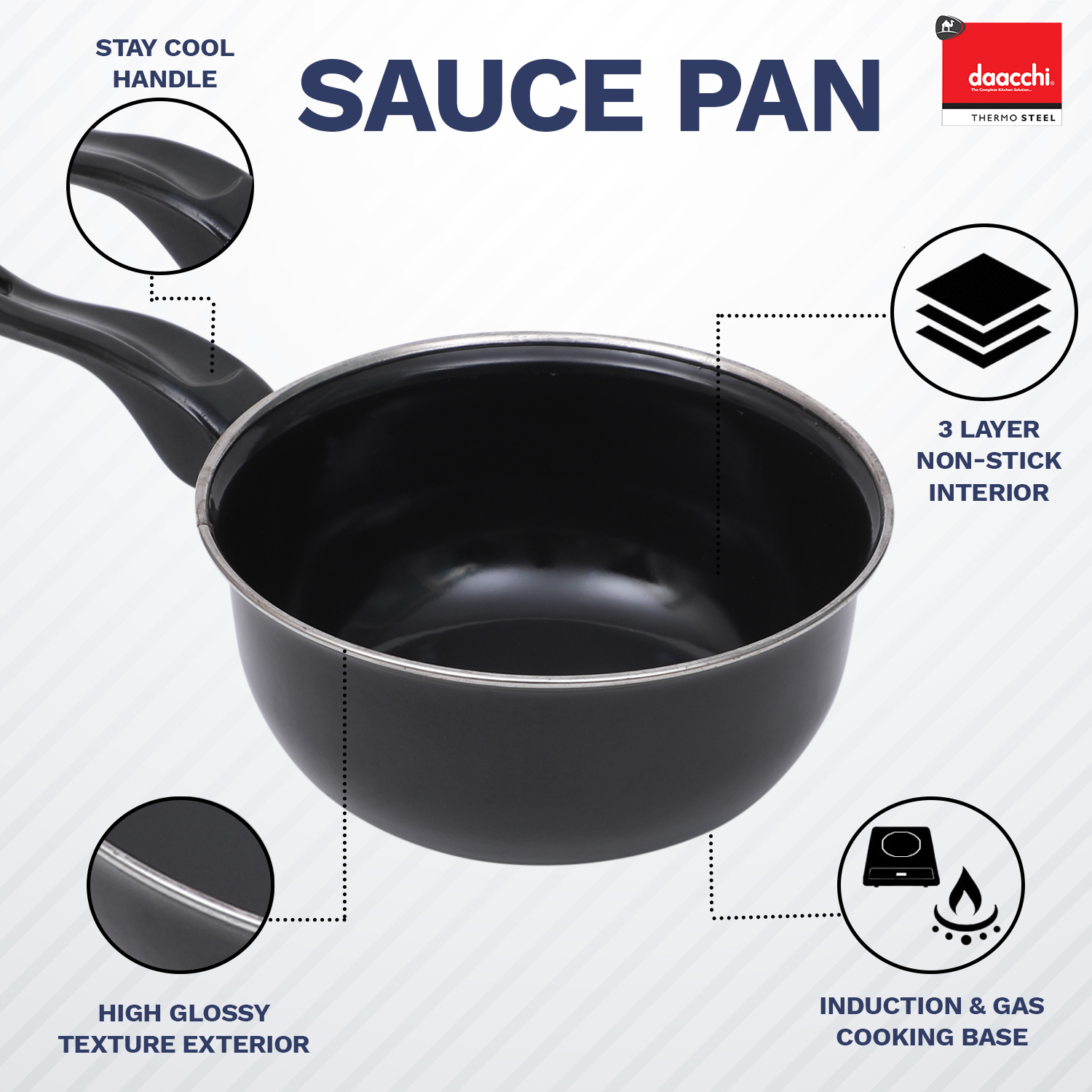 Black Ceramic/ Enamel Saucepan