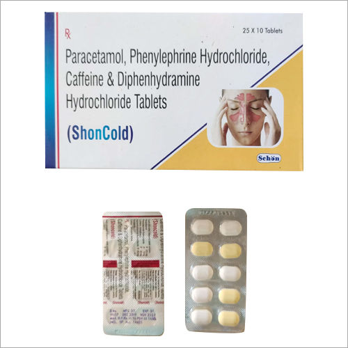 Paracetamol Phenylephrine Hydrochloride Caffeine And Diphenhydramine Hydrochloride Tablets