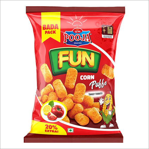 Tangy Tomato Fun Corn Puffs - Processing Type: Flavor