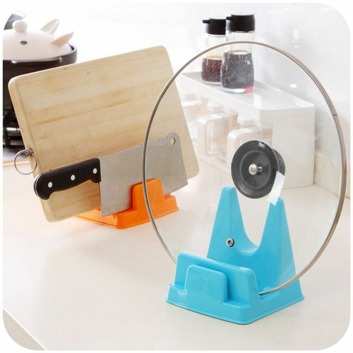 Chopping Board Rack Holder - Plastic, 12.4 x 11.9 x 12 Cm , Random Color for Kitchen Use, Lightweight 70 Gms, Easy Storage Solution