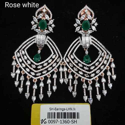 American Diamond Earring With Gold Plating Excellent