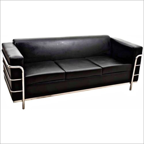 Polished Stainless Steel Office Sofa