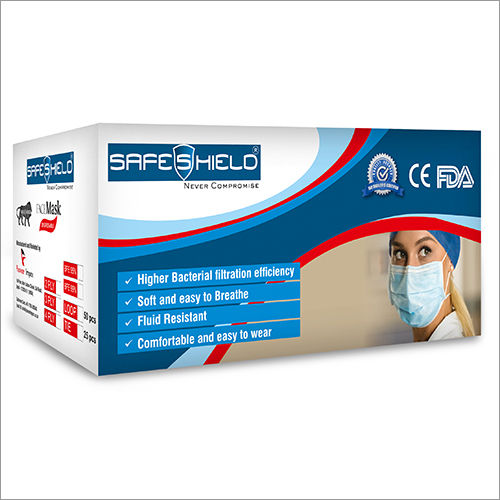 Blue Safeshield 3 Ply Surgical Mask